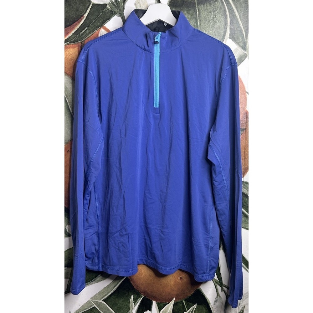 Greyson Sweater Mens Large Blue 1/4 Zip Pullover Golf Performance Athletic Shirt